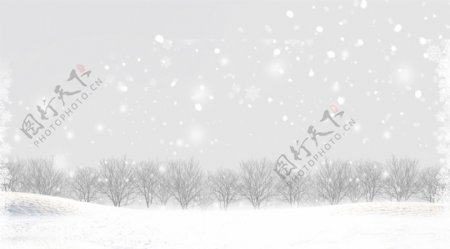 浪漫唯美冬季雪地雪景背景
