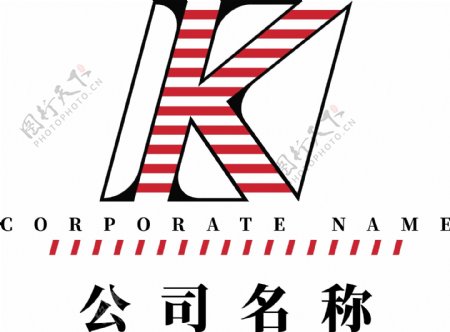 字母K图形变形logo