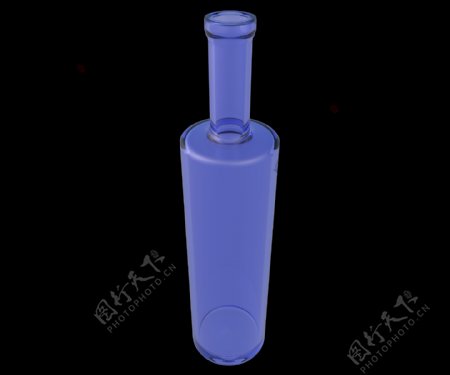 长形蓝色玻璃瓶