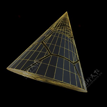 3d立体简约霸气黑金三角锥陨石几何图形