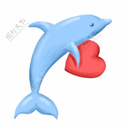 爱心装饰海豚