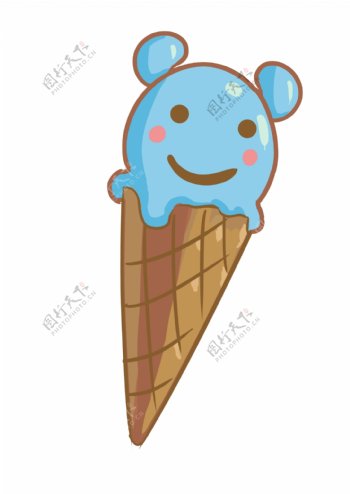 蓝色冰淇淋食物