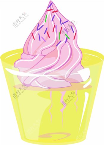 美味粉色冰淇淋