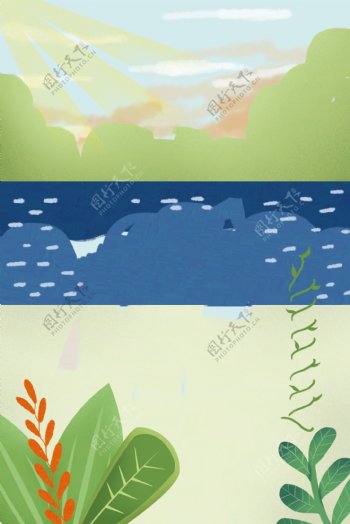 绿色的植物和海洋免抠图