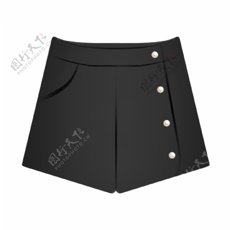 黑色女式短裤