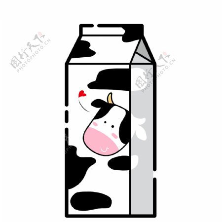 立体奶牛图案牛奶