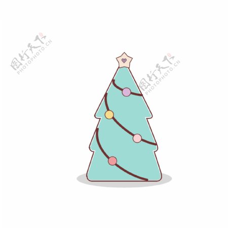 卡通清新圣诞树图标