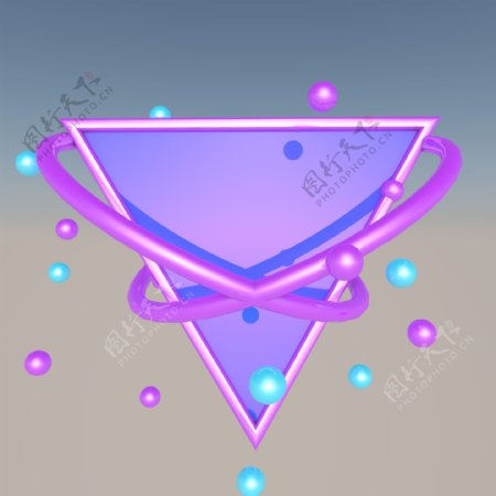 紫色立体三角形背景板