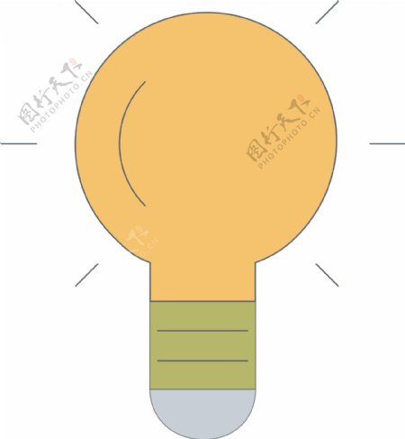 黄色电灯泡图标矢量素材
