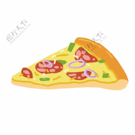 美味的小吃披萨插画