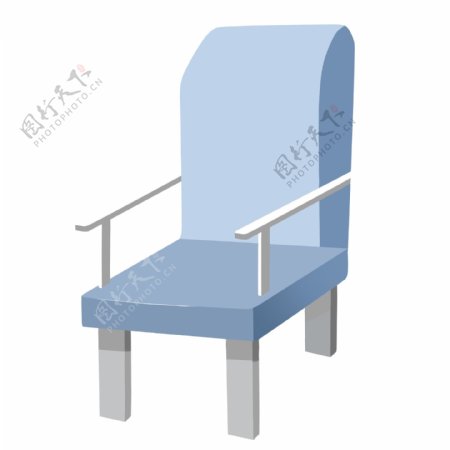 天蓝色的家具椅子插画