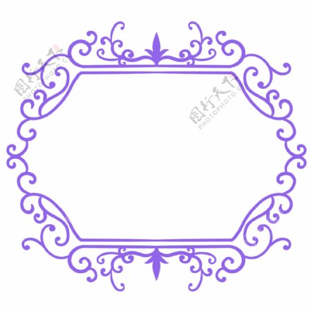 紫色欧式花纹插画
