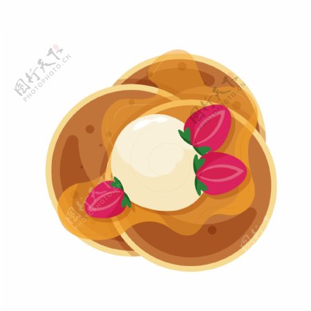 美味的小吃甜甜圈插画