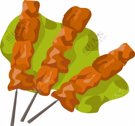 美味的烤肉烧烤插画