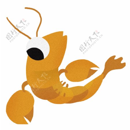 龙虾动物卡通插画