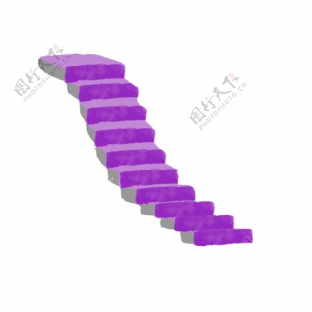 紫色楼梯卡通插画
