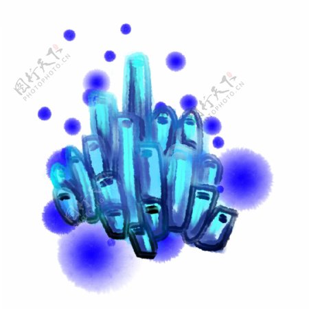 唯美蓝色珊瑚插图