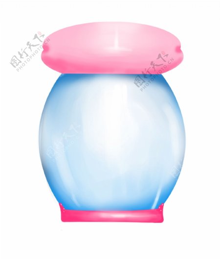 蓝色圆形杯子插图