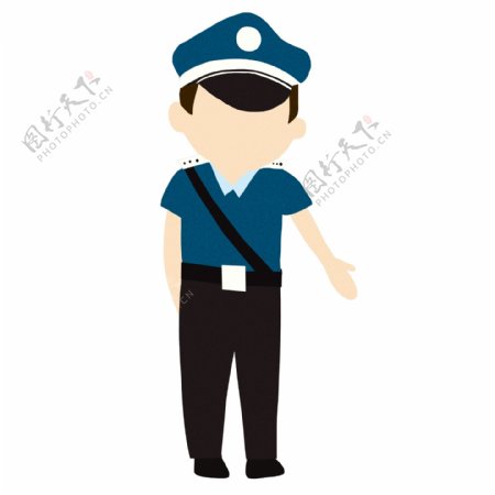 微笑的警察装饰插画