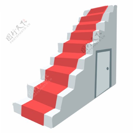 红毯楼梯装饰插画