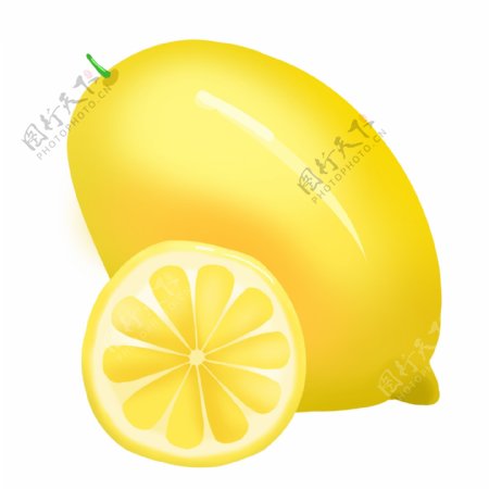 黄色的柠檬装饰插画