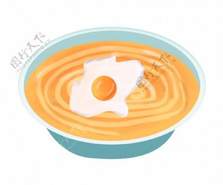 美味的鸡蛋面插画