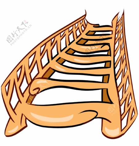 卡通橙色梯子插图