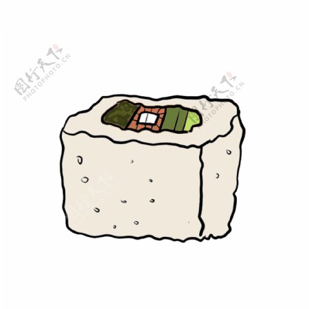 一块美味的寿司插图