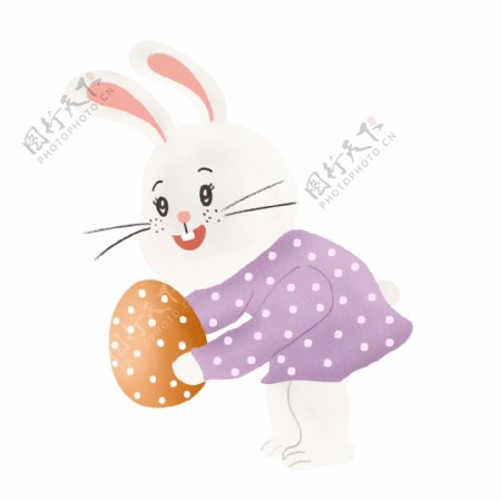 卡通兔子可爱动物免扣素材设计