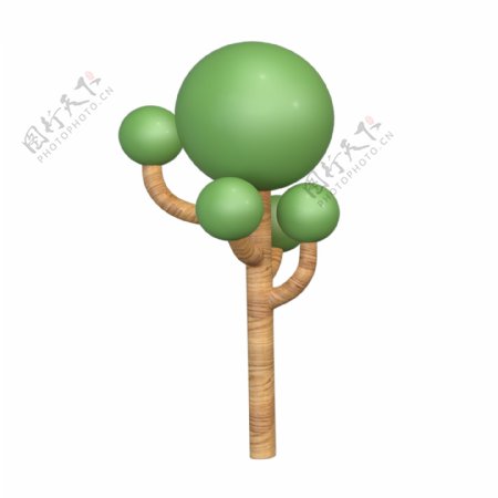 绿色立体小树装饰