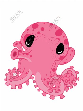 粉色卡通章鱼