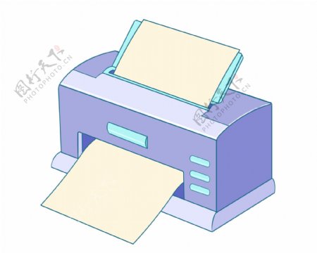 紫色办公打印机