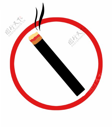 红色禁止吸烟标志