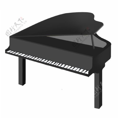 一架黑色钢琴插图