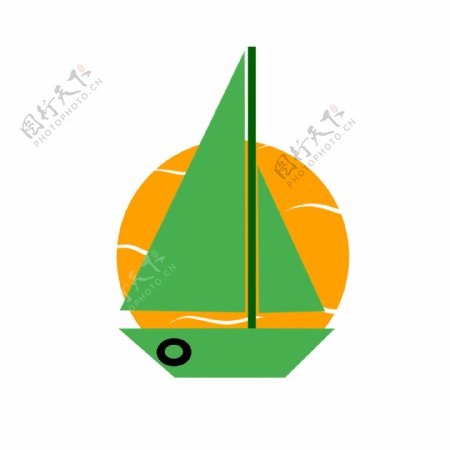 绿色帆船