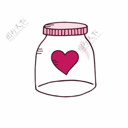 情人节520粉色瓶子爱心矢量元素