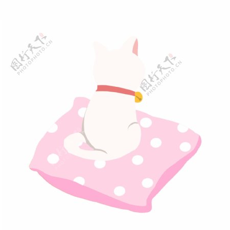 粉色垫子上的猫咪图案