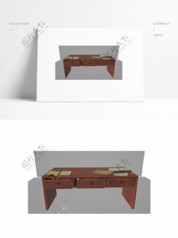 仿古红木家具书桌