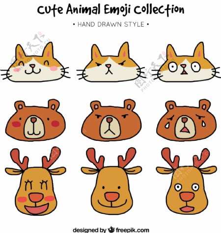 9款可爱彩绘动物表情