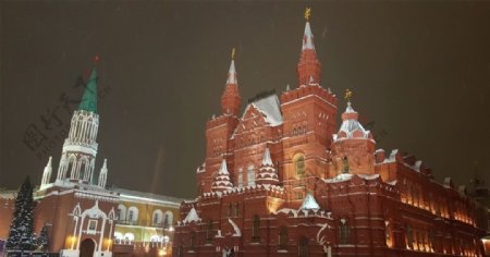 夜晚的莫斯科红场
