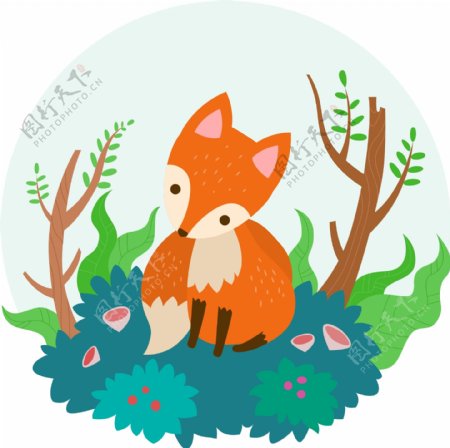 可爱森林狐狸设计
