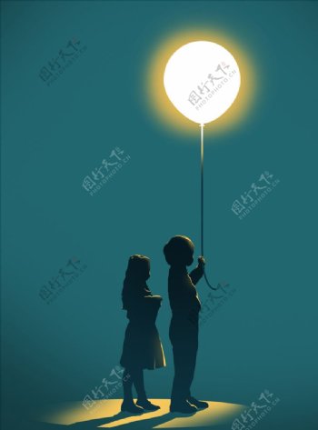 气球月亮浪漫