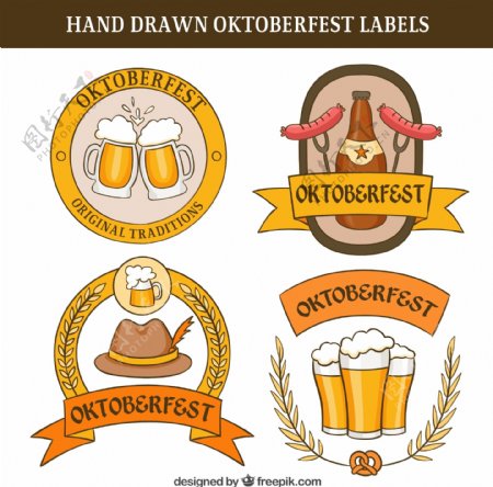 手工绘制的啤酒节最佳标签