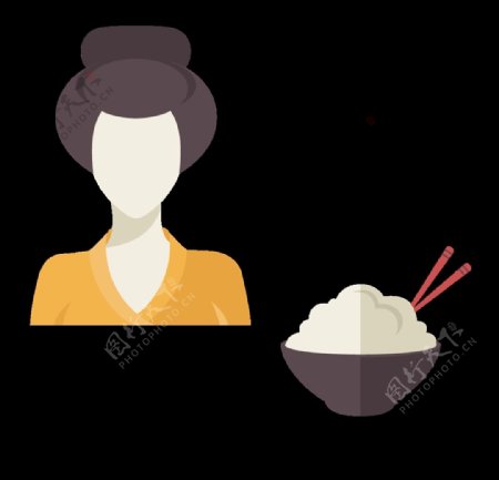 日本旅游设计人物白饭