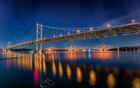 跨江大桥夜景摄影