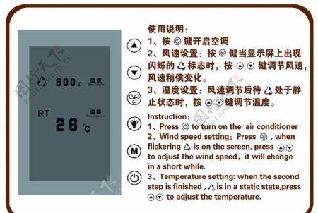 客房空调控制面板