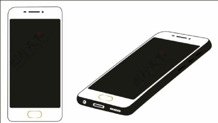 魅族手机模版白色手机模型