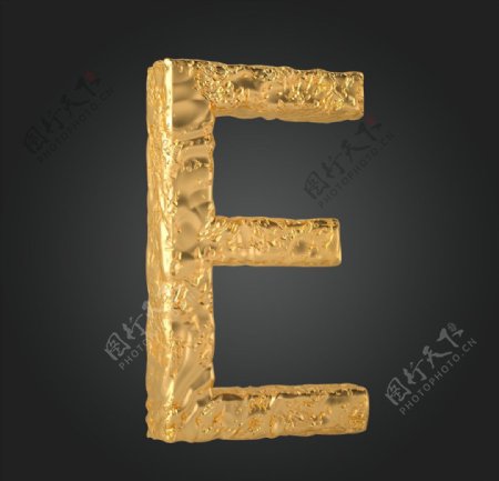 金属质感立体字母E