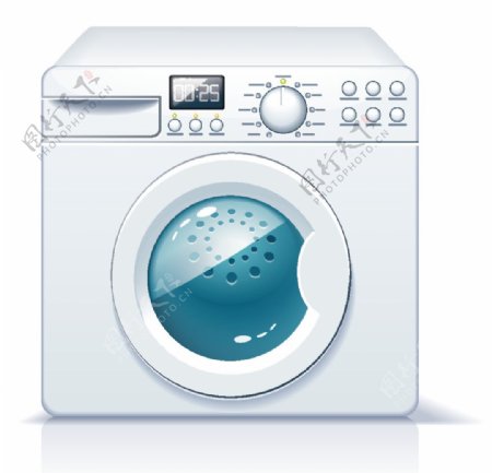 滚筒洗衣机插画