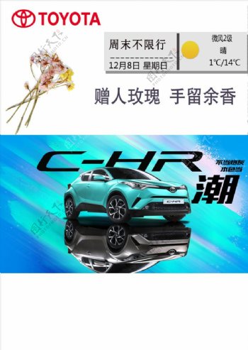 素雅清新汽车海报